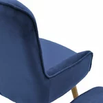 Set Fotoliu si taburet, Catifea, Albastru, Cozy