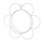 Decoratiune perete floare, Metal, Roz, Shape