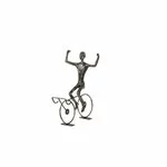 Decoratiune ciclist mare, Metal, Gri, Shelly