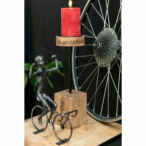 Decoratiune ciclist mare, Metal, Gri, Shelly