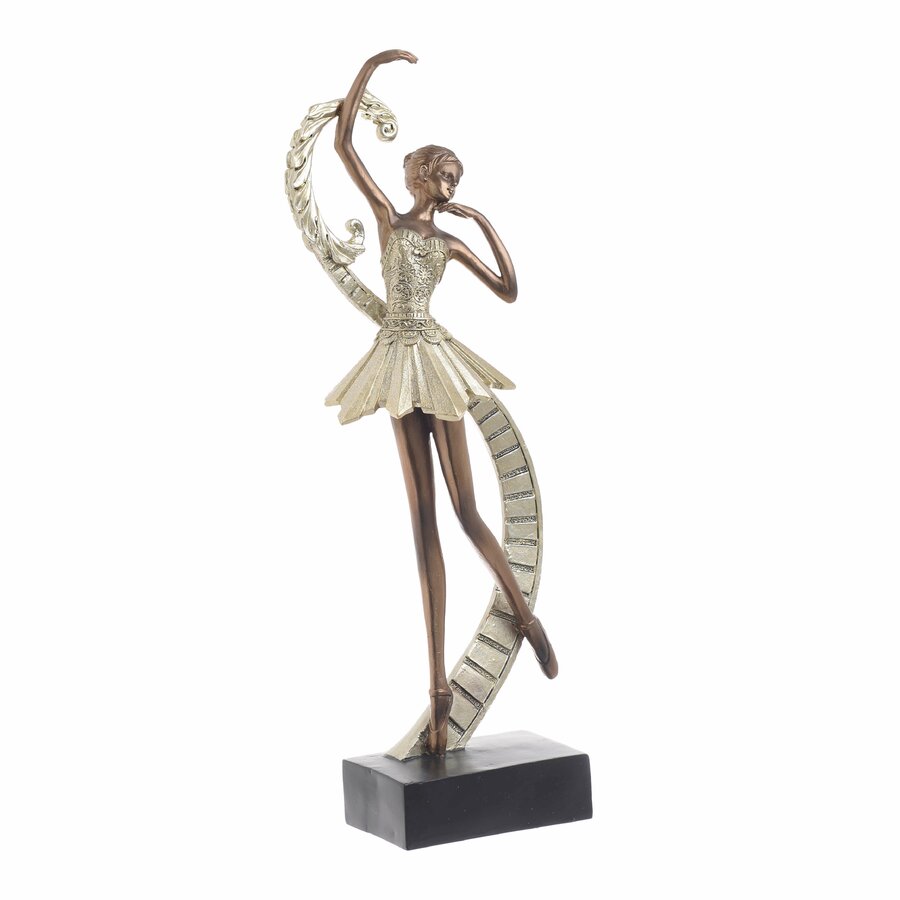 Statueta balerina medie, Polirasina, Auriu, Yvet
