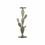 Suport lumanare, Metal, Auriu, Cactus Design