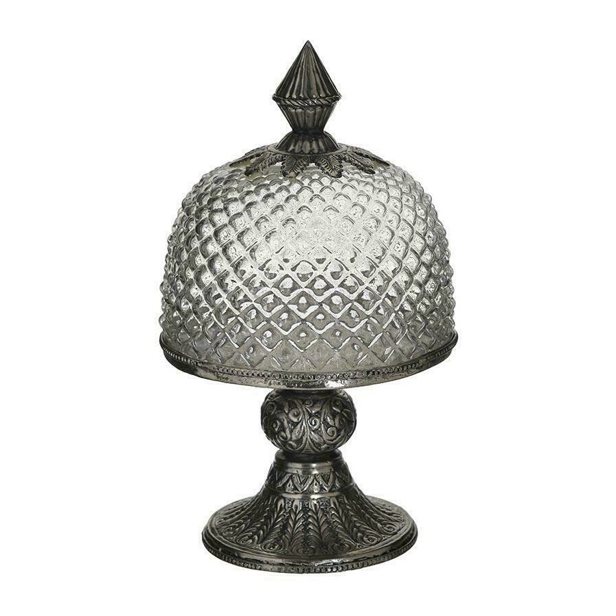 Suport tort cu capac, Metal, Argintiu, Cake Stand