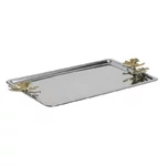 Tava servire mare, Metal, Argintiu, Fancy