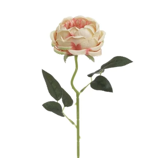 Trandafir artificial, Plastic, Galben, Rose Deco
