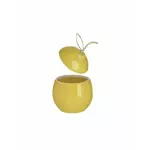 Vas decorativ cu capac, Ceramica, Galben, Lemon