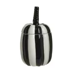 Vas decorativ cu capac, Ceramica, Negru, Pumpkin