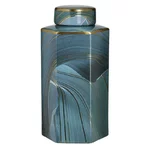 Vas decorativ cu capac mare, Ceramica, Albastru, Stasya