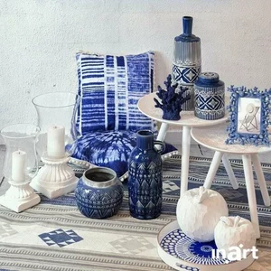 Vaza decorativa, Ceramica, Albastru, Ilana