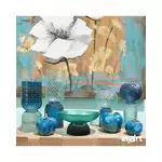 Vaza decorativa, Sticla, Albastru, Bloom