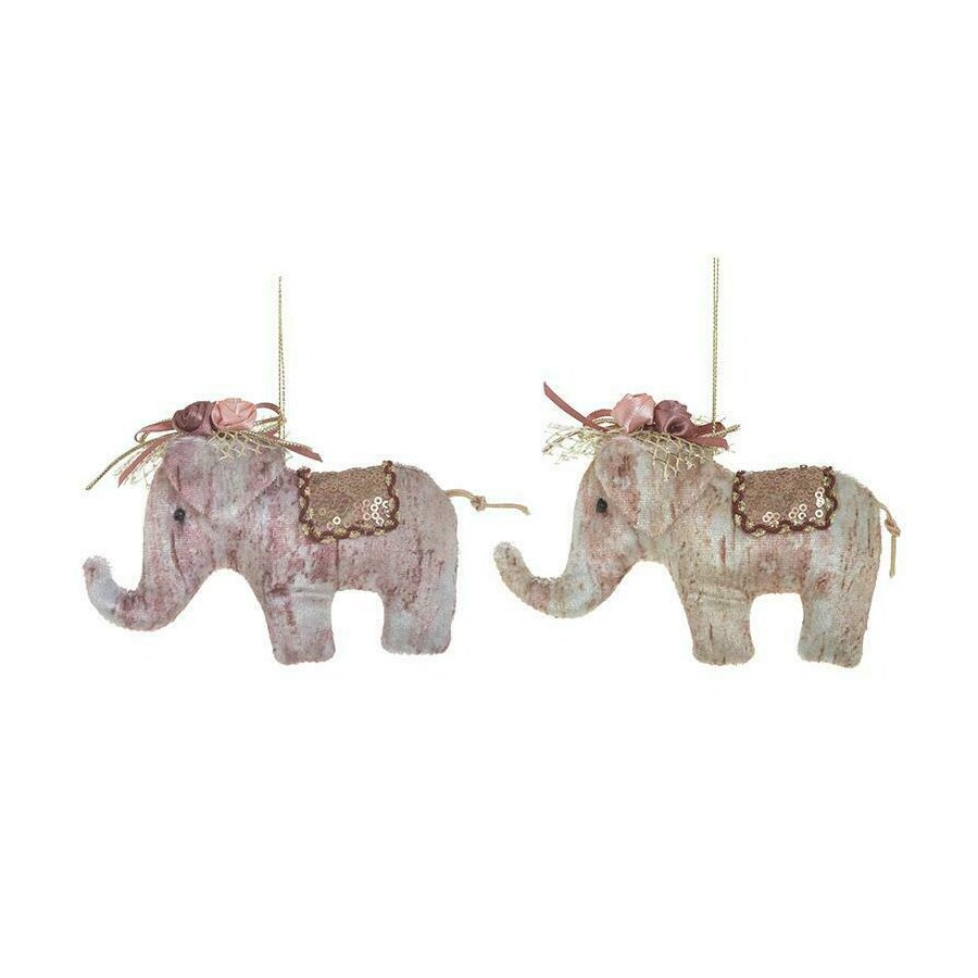 Elephant Set 6 Decoratiuni brad, Textil, Multicolor iedera.ro