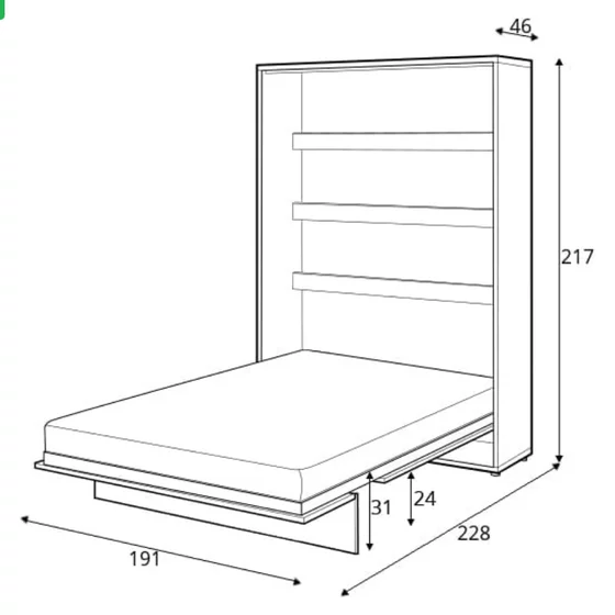Lenart BED CONCEPT 180x200 cm  - Pat rabatabil de perete vertical cu mecanism pneumatic si somiera inclusa picture - 14