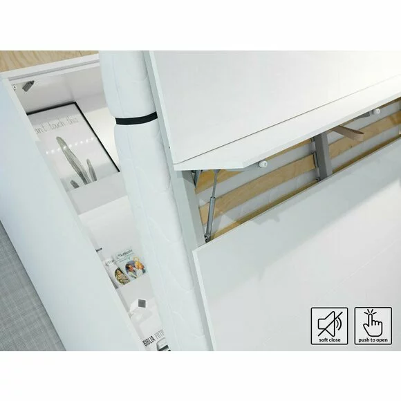 Lenart BED CONCEPT 90x200 cm - Pat rabatabil de perete vertical cu mecanism pneumatic si somiera inclusa picture - 8