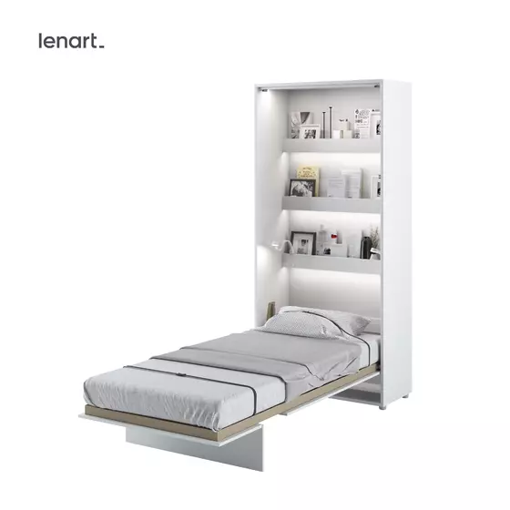 Lenart BED CONCEPT 90x200 cm - Pat rabatabil de perete vertical cu mecanism pneumatic si somiera inclusa picture - 1