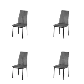 Set 4 scaune Asos, 41x52x93 cm, Velvet Gri