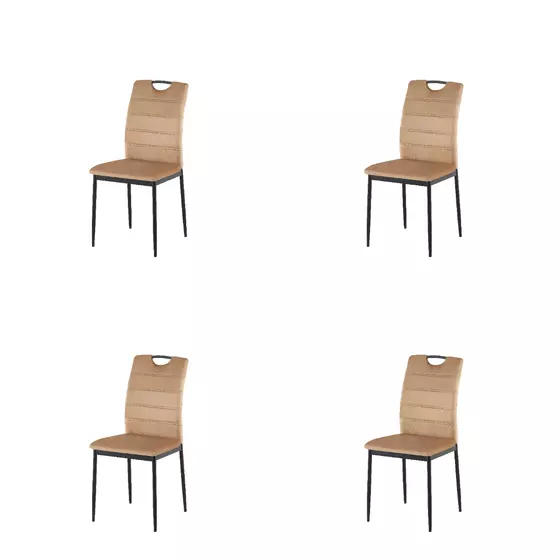 Set 4 scaune Riga, 43x54x92 cm, Velvet Beige picture - 1