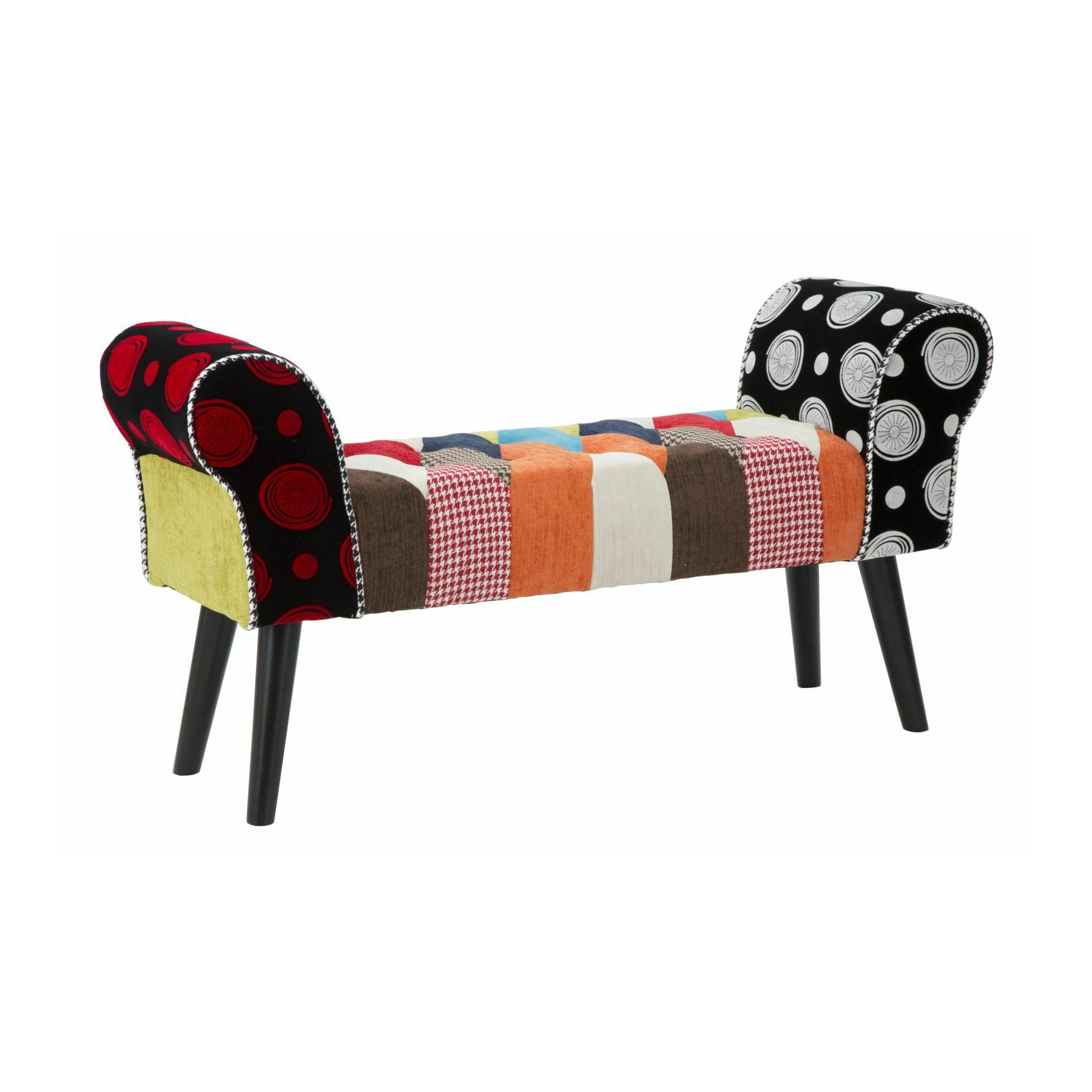 Bancuta , roma1766, multicolor, lemn de pin, lemn de cauciuc, poliester, 54x102x31 cm