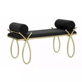 Bancuta, Roma1910, Negru,Auriu, Metal, MDF si Poliester, 53x112.5x49 cm