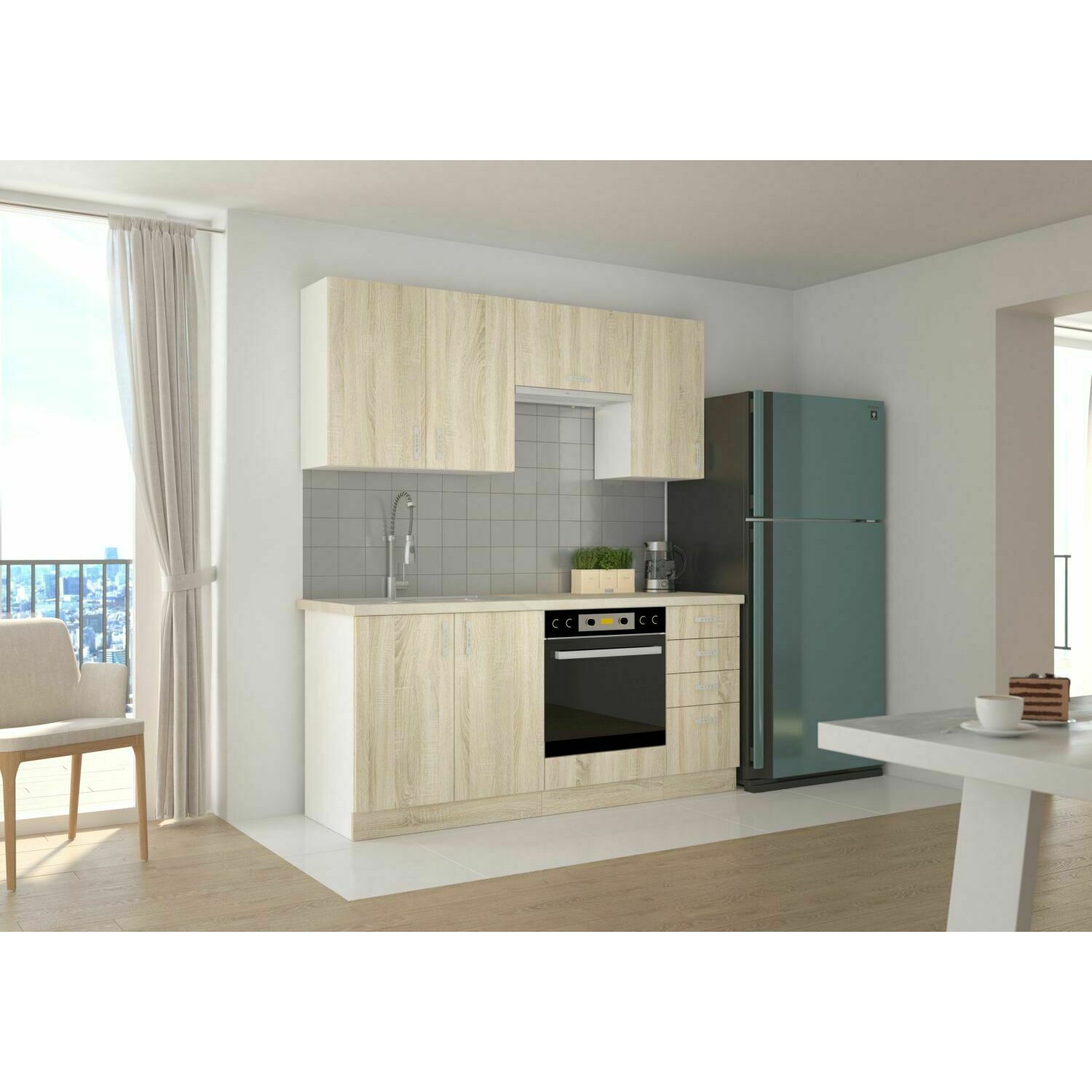 Bucatarie sara 1.8 m stejar sonoma