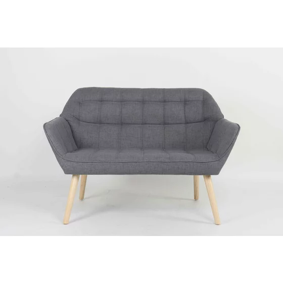 Canapea 2 Locuri Lucy, 127x74x83 cm, Stofa, Gri picture - 1