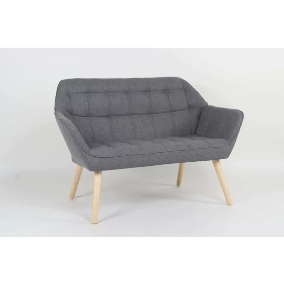 Canapea 2 Locuri Lucy, 127x74x83 cm, Stofa, Gri picture - 2