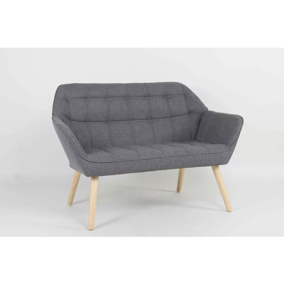 Canapea 2 Locuri Lucy, 127x74x83 cm, Stofa, Gri picture - 3