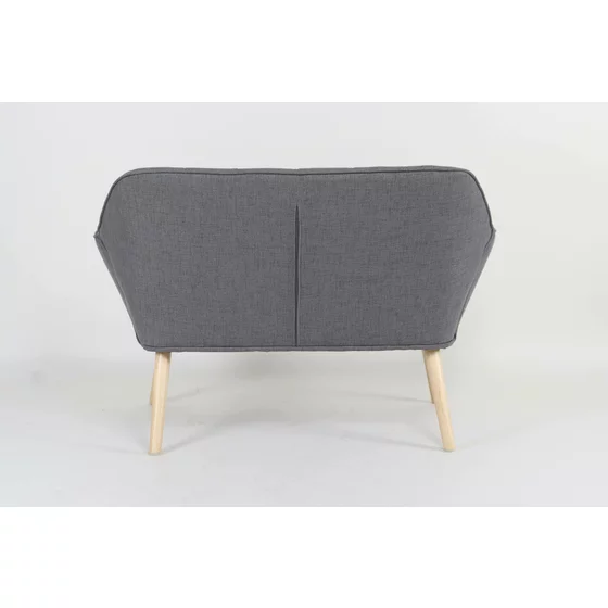 Canapea 2 Locuri Lucy, 127x74x83 cm, Stofa, Gri picture - 4