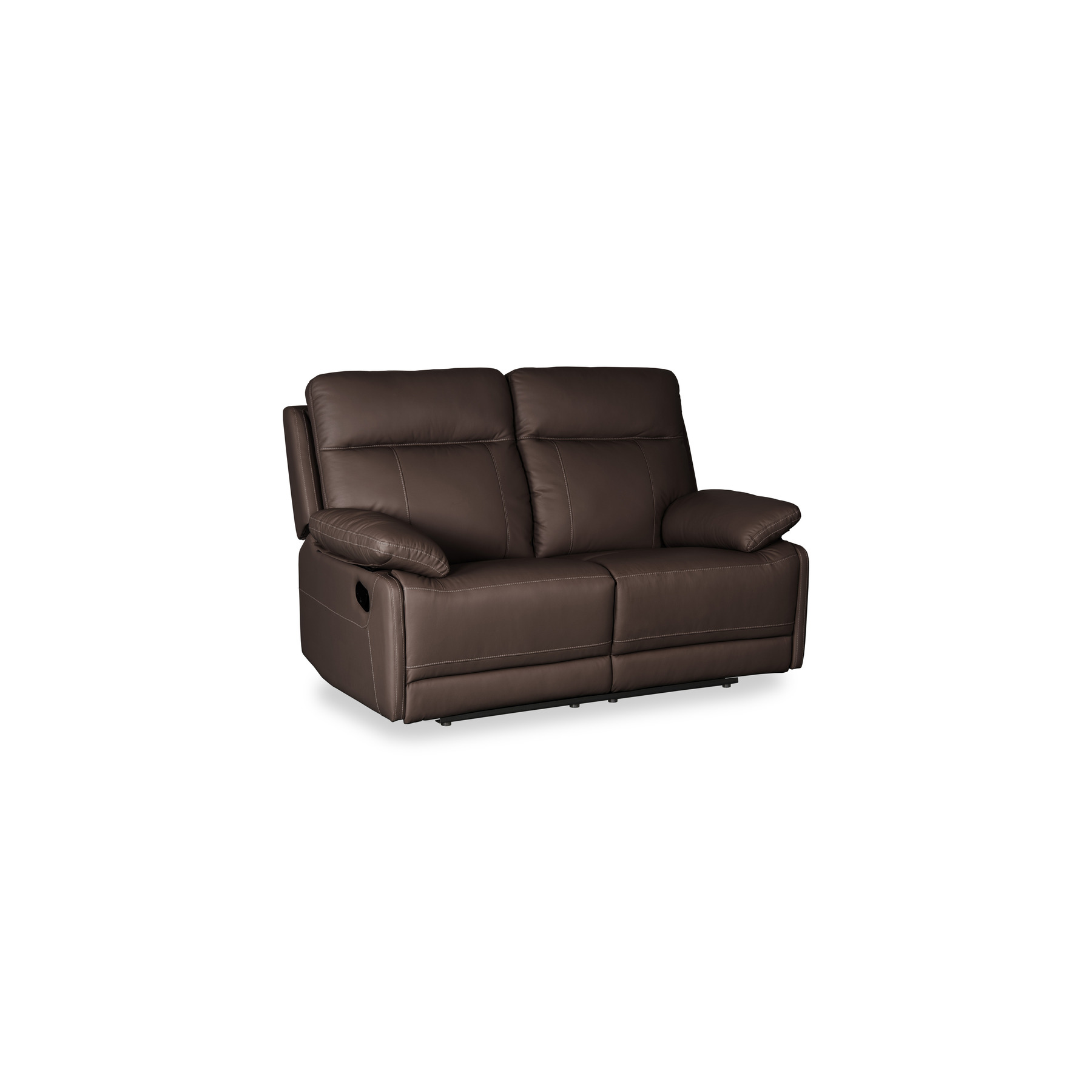 Canapea Cu Recliner Asaka 2l, 153x85x100 Cm, Piele Naturala, Maro