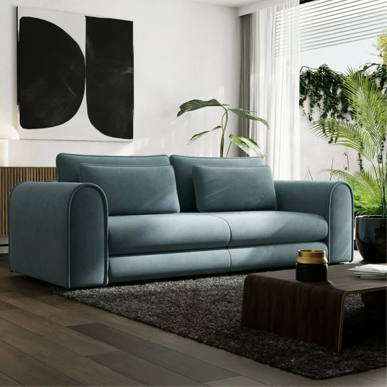 Canapea Extensibila Lil Buddy, 260x106x89 cm,  Stofa - Albastru Deschis picture - 2