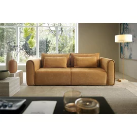 Canapea Extensibila Munro, 246x110x90 h cm, Stofa, Galben Miere