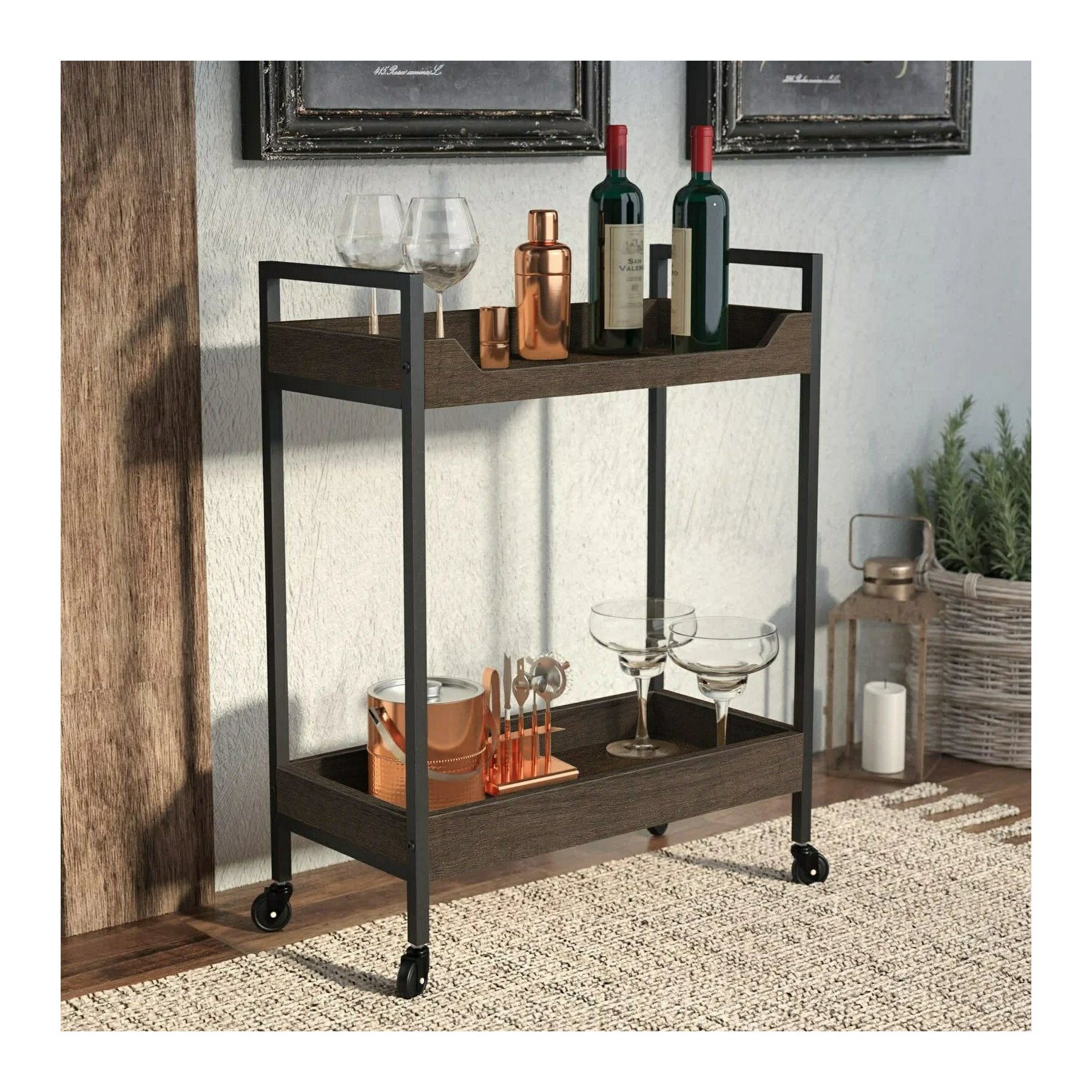 Carucior Servire Nova, 80x40x80 cm - Maro Inchis