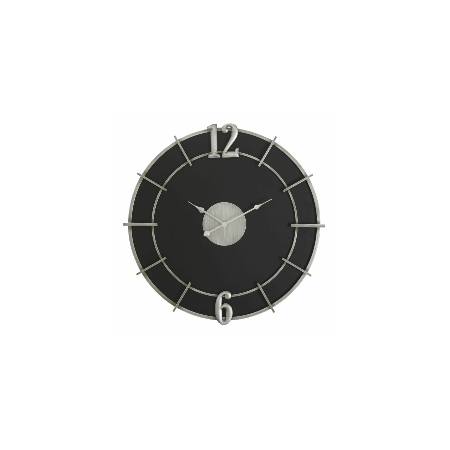 Ceas de perete, roma1606, argintiu, negru, metal si mdf, 60x60x4.5 cm