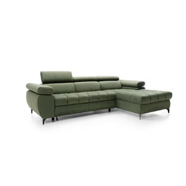 Coltar Extensibil Lugano I, 276x174x77-93 cm, Stofa Verde Olive, Castel 39