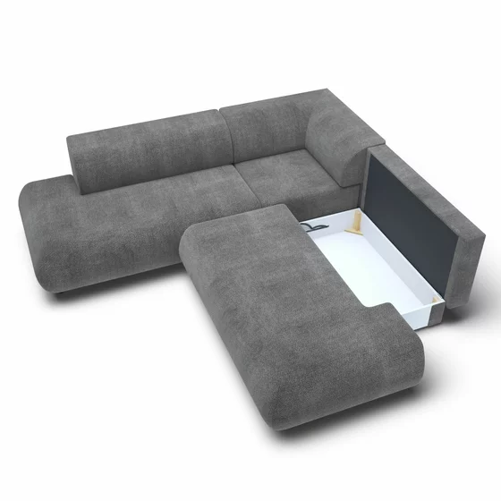 Coltar Extensibil Puente II, 265x265x74 h cm, Stofa, Gri picture - 9