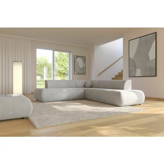 Coltar Extensibil Puente II, 265x265x74 h cm, Stofa, Gri Deschis picture - 2