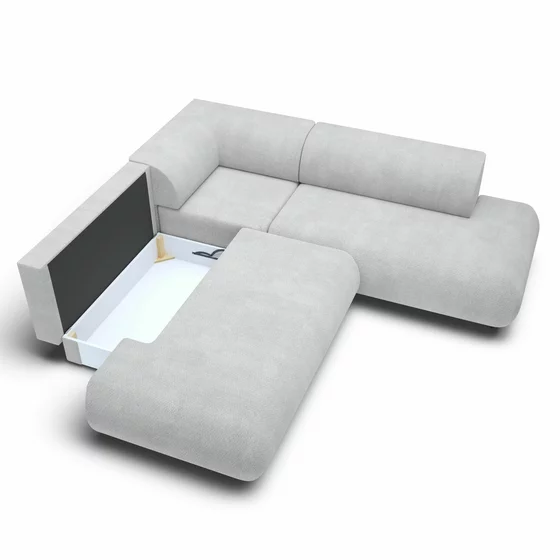 Coltar Extensibil Puente II, 265x265x74 h cm, Stofa, Gri Deschis picture - 5
