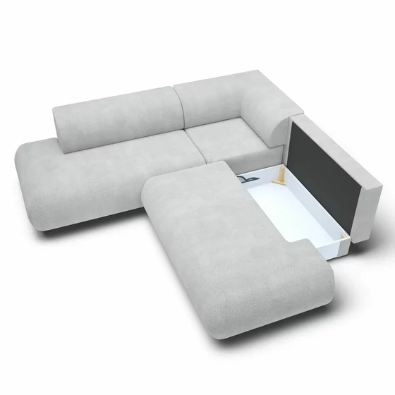 Coltar Extensibil Puente II, 265x265x74 h cm, Stofa, Gri Deschis picture - 9