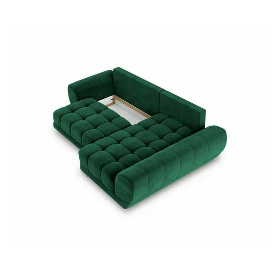 Coltar extensibil Violet,  290X192X95 CM, Stofa, Verde Inchis picture - 2