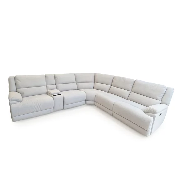 Coltar Fenton 55155M, 2 Reclinere Electrice, Suport Pahare si Bar, 339x306x102 h cm,  Stofa, Gri Ash picture - 1