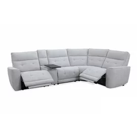 COLTAR KELVIN 71066TZ, 2 Reclinere Electrice, Masuta si Soundbar, 338x224x107 h cm,  Stofa, Gri Deschis