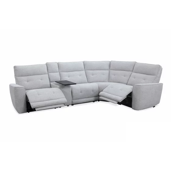 COLTAR KELVIN 71066TZ, 2 Reclinere Electrice, Masuta si Soundbar, 338x224x107 h cm,  Stofa, Gri Deschis picture - 1