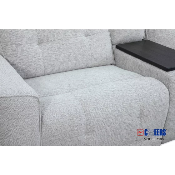 COLTAR KELVIN 71066TZ, 2 Reclinere Electrice, Masuta si Soundbar, 338x224x107 h cm,  Stofa, Gri Deschis picture - 2