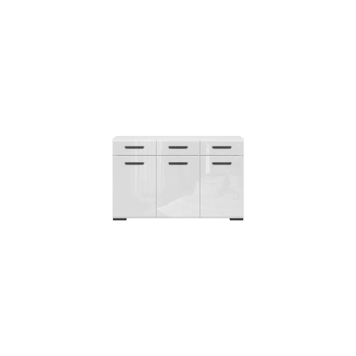 Comoda assen alb/alb lucios kom3d3s/9/15