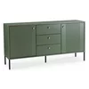 Comoda cu 3 Sertare + 2 Usi, Soler, 154x39x79 h cm, MDF, Verde picture - 6