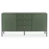 Comoda cu 3 Sertare + 2 Usi, Soler, 154x39x79 h cm, MDF, Verde picture - 2