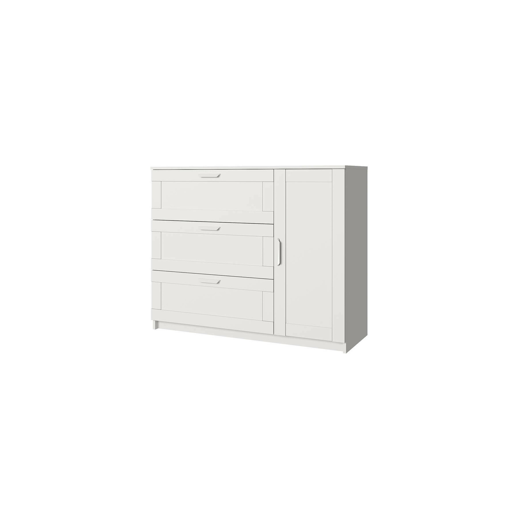 Comoda cu 3 sertare + usa skagen, 117x42.2x95 cm, alb mat