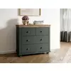 Comoda Evora 4 Sertare, 90x42x81 cm Verde/Stejar Lefkas picture - 2
