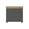 Comoda Evora 4 Sertare, 90x42x81 cm Verde/Stejar Lefkas picture - 1