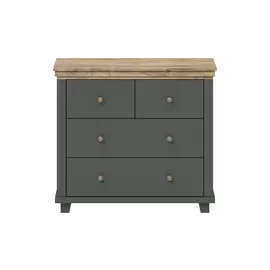 Comoda Evora 4 Sertare, 90x42x81 cm Verde/Stejar Lefkas