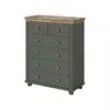 Comoda Evora 6 Sertare, 90x42x112.5 cm Verde/Stejar Lefkas picture - 1